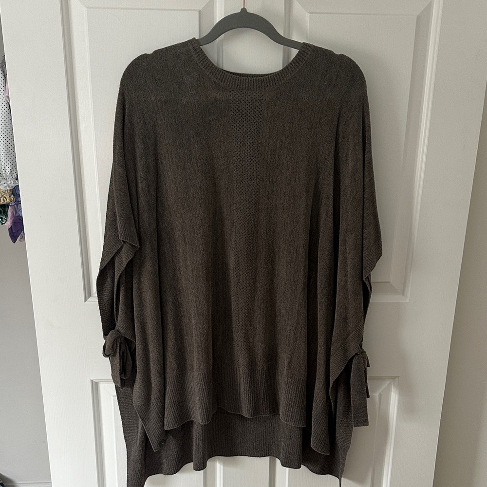 Barefoot Dreams Gray Poncho Sweater